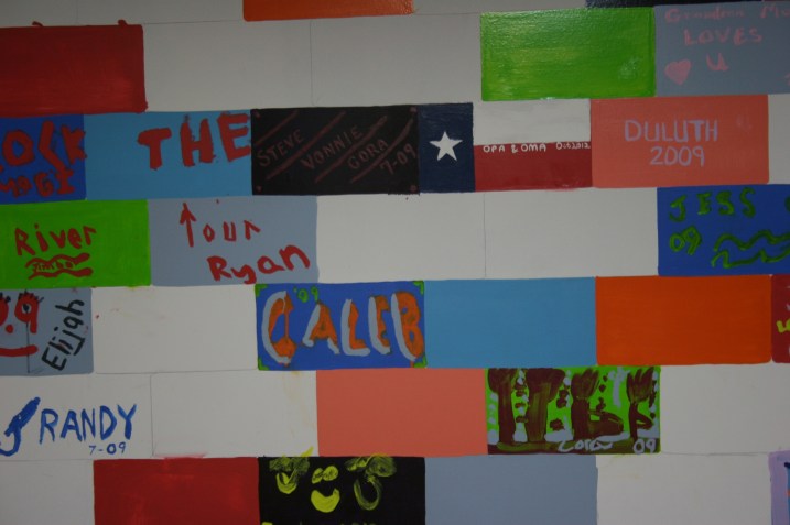 The sheetrock wall canvas.