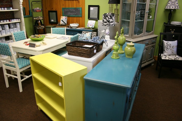 The yellow shelving unit can be yours for $88.