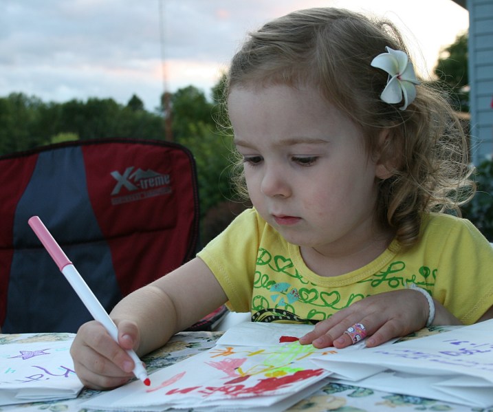 Jason and Jocelyn's oldest daughter, my great niece Meghan, works on her luminary.