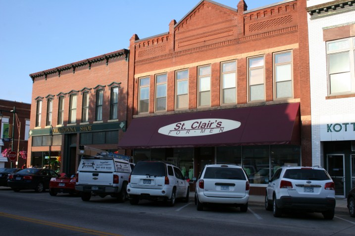 St. Clair's for men sits next to Owatonna Shoe, which has been "serving the area for over 65 years, with service, quality and fit!"