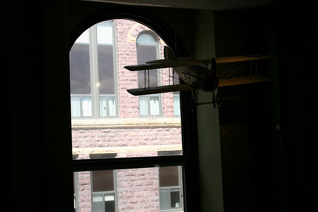 A model plane in the museum.