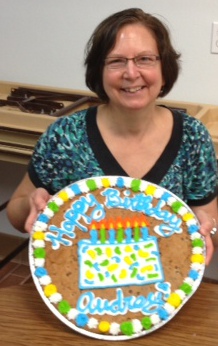 Me with my personalized birthday treat. Photo by Eric Schmidt.