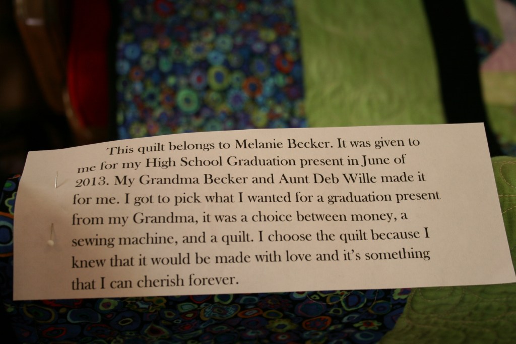 Each quilt comes with a story, this one among my favorites.