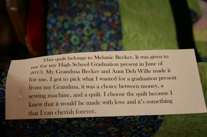 Each quilt comes with a story, this one among my favorites.