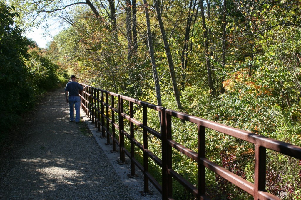 My husband, Randy, pauses to look over the ravine.