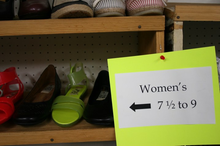 Colorful shoes, colorful signs.