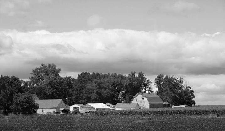 Rural, barn with windmill