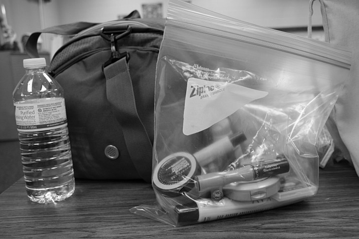 Details inside the women's dressing/prep room.