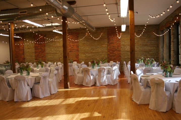 One last view of the reception venue with a space left open for the dance floor. By around 5 p.m., The Loft was ready for guests to arrive 24 hours later.