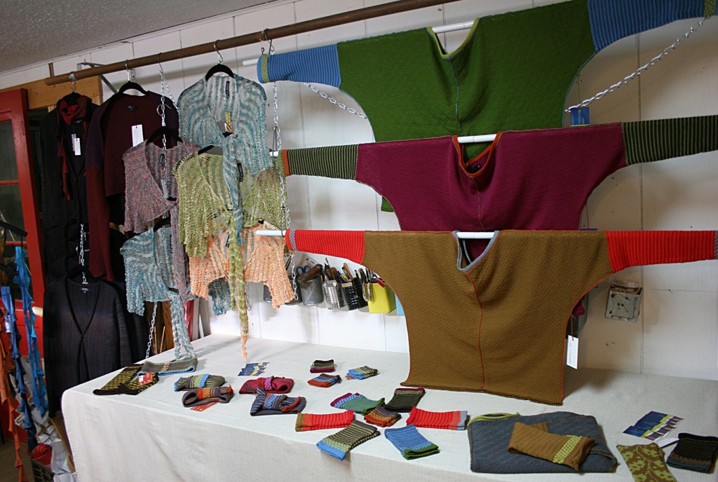 Samples of Baldry's knitted textiles.