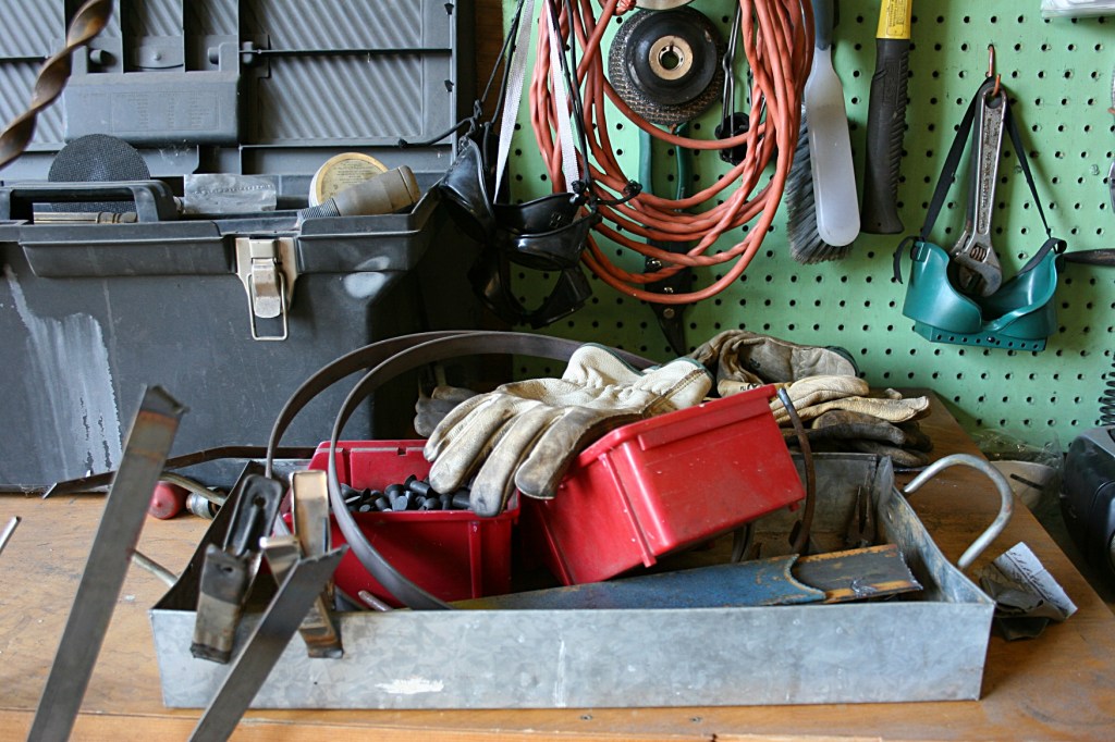 Tools of a metal artist.