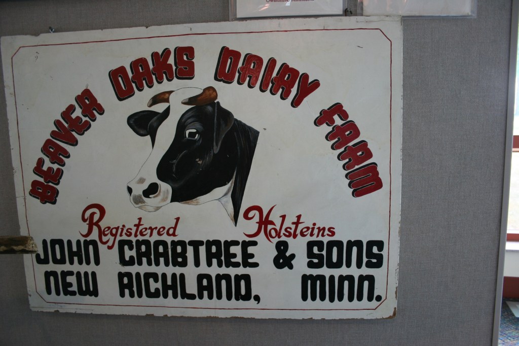 Vintage signs are abundant in the exhibit.