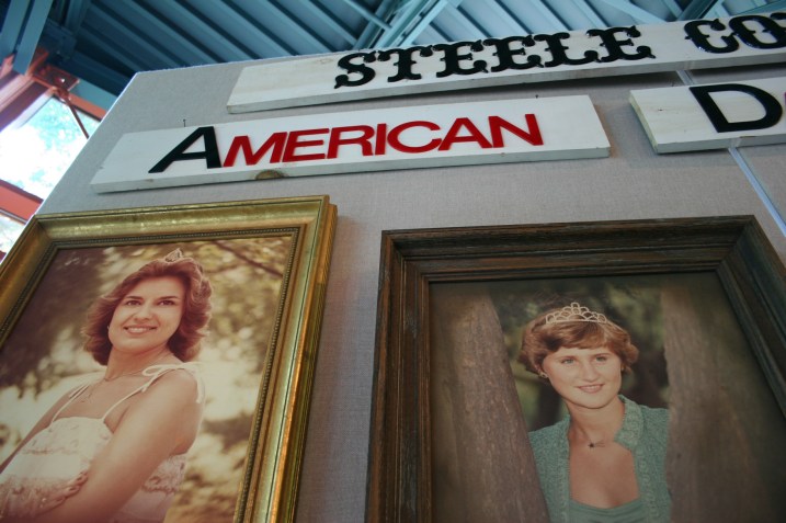 The Princess Kay of the Milky Way competition is a part of Minnesota culture. The Steele County exhibit features  photos of past county dairy royalty, including 1978 princess Kari Schroht, left, and 1976 princess Kathy Zeman, right. Earlier carved butter heads from past princesses were displayed in borrowed glass door freezers at the history center.