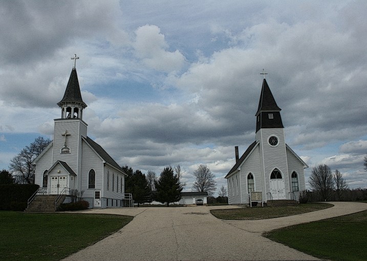 Another shot of the two churches taken in spring 2011.