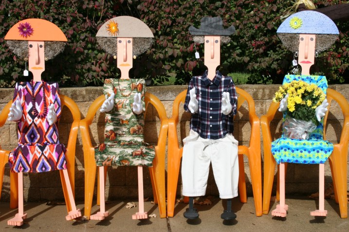 And these four hang out outside the craft sale. (Yes, they are for sale.)