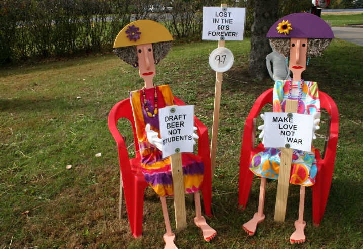 Scarecrows making a statement.