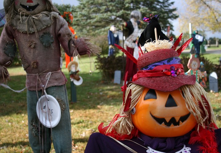 Here's a close-up of the Queen Mom, the scarecrow in the foreground in the photo above.