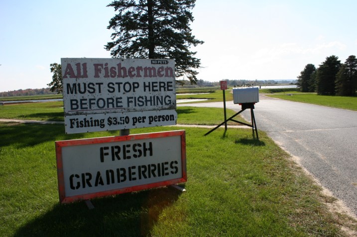 Cranberries and fish.