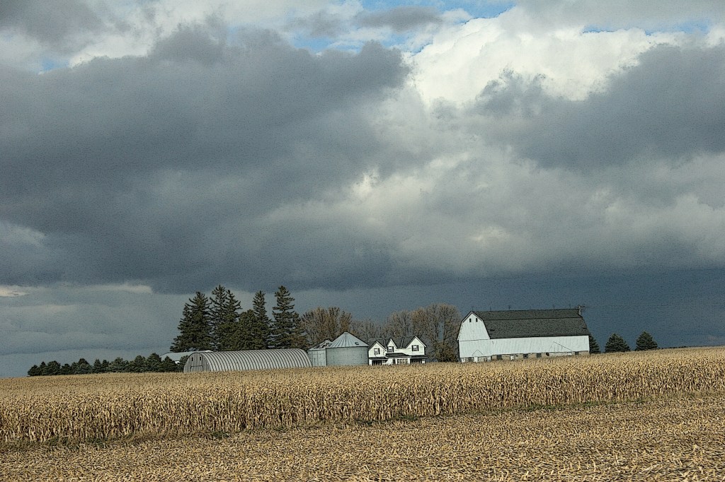 A sense of history defines this farm in that strong barn which dominates.