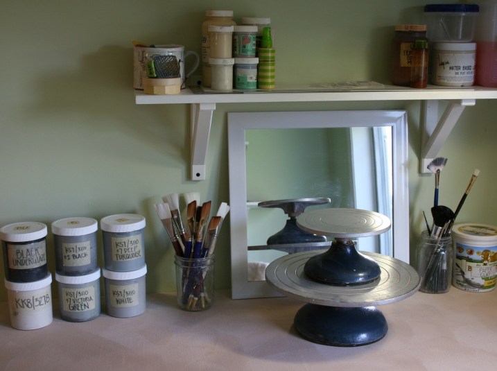 Supplies and tools, all in their place.