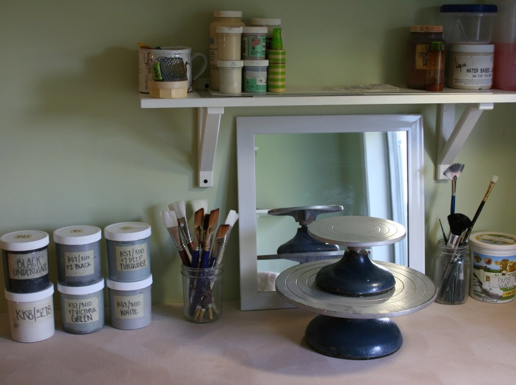 Supplies and tools, all in their place.