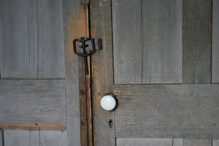 The rustic Lenora church doors.