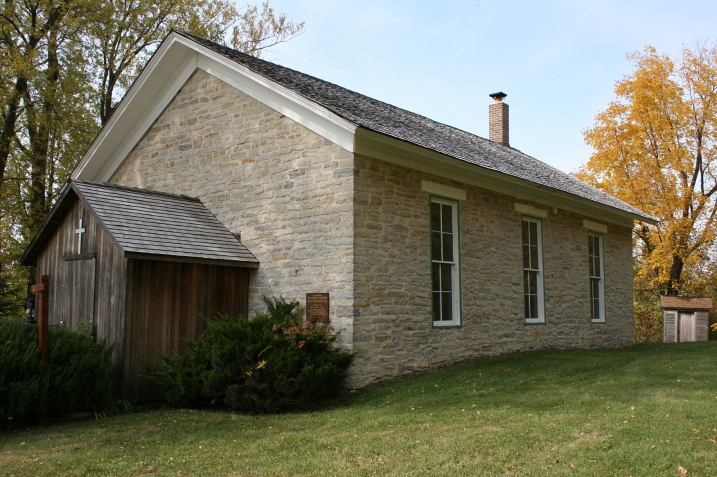 The exterior of the 1865 Lenora United Methodist Church. Minnesota Prairie Roots photo from October 2012.