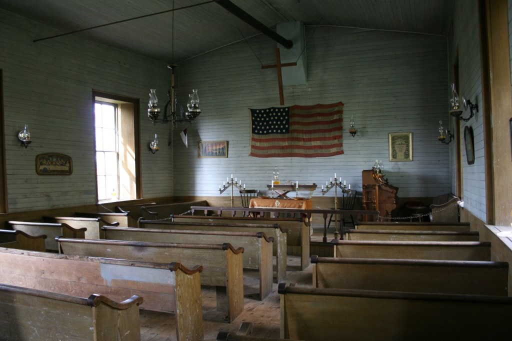 Jeremiah Fowler Stevens built and donated the pews.