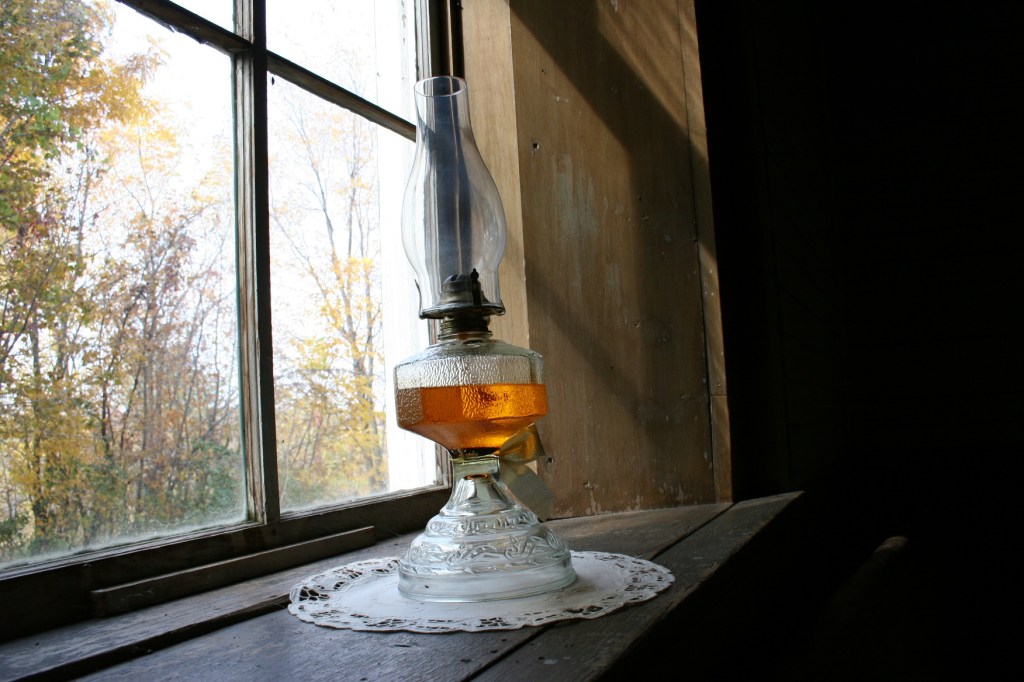 A simple touch of lanterns upon windowsills of the church.
