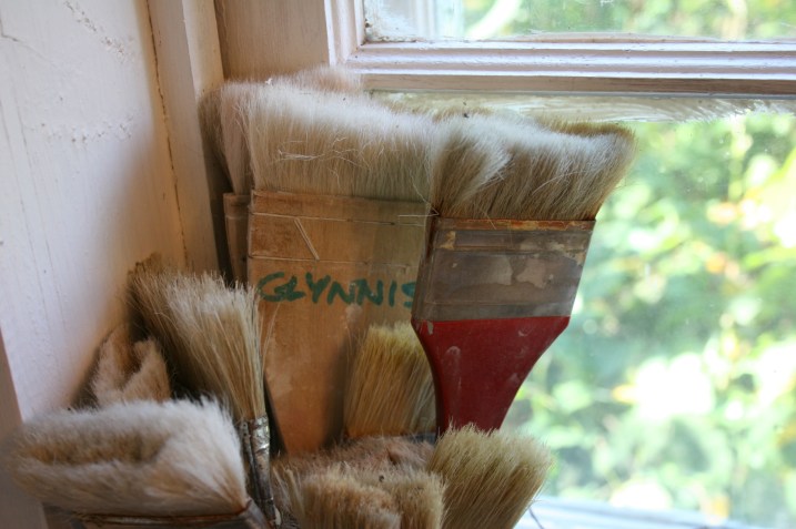 Tucked into a corner of a milkhouse windowsill.