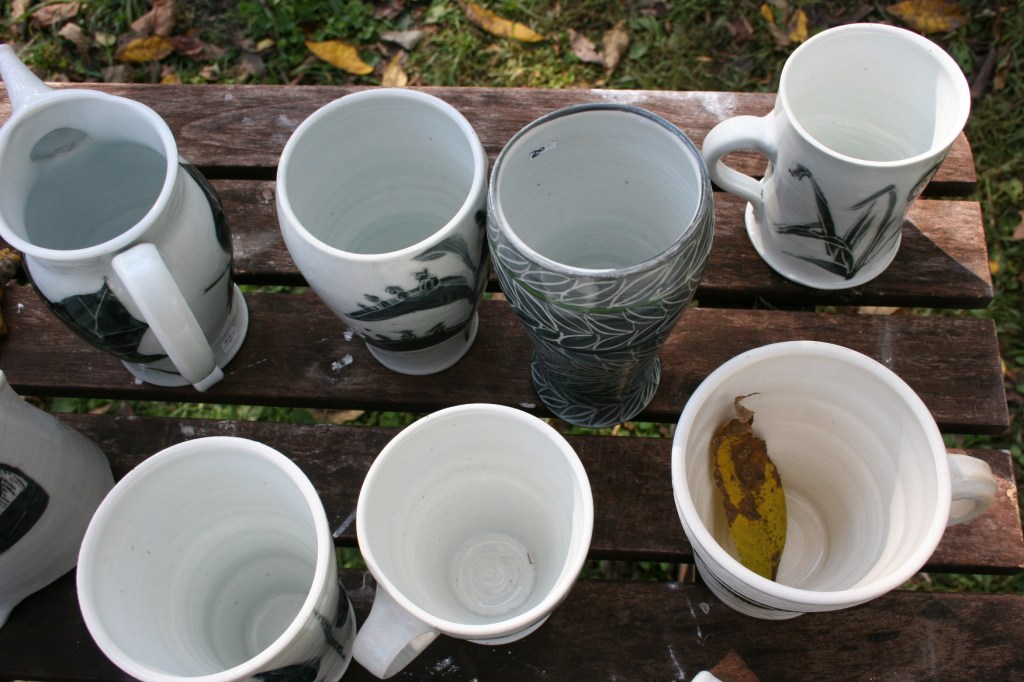 And then I noticed the leaf that had settled inside the mug. So fitting.
