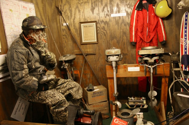 Brian Schmidt dressed as a hunter, not to be confused with a mannequin.