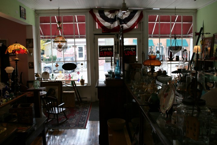 Looking toward the front the antique shop.