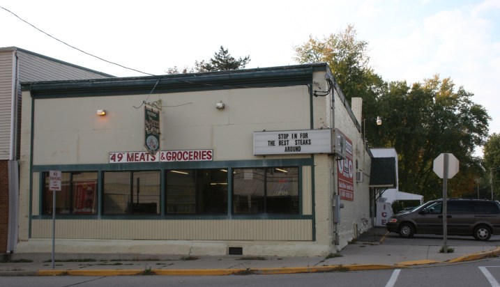 The corner grocery store and meat market.