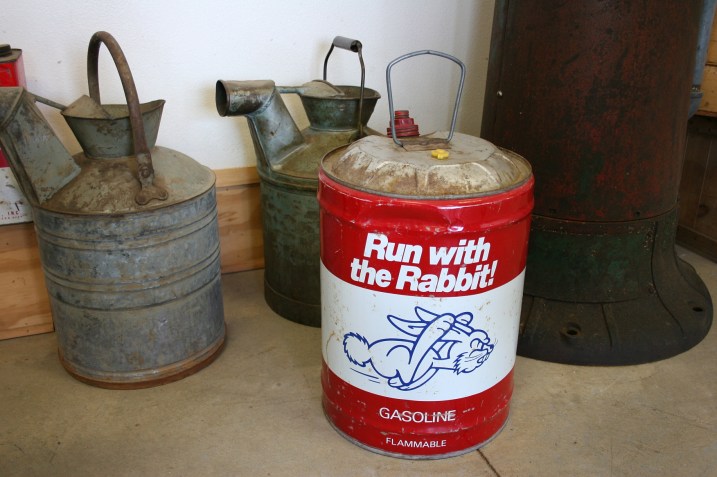 The gas can in my brother Brian's garage that my siblings and I covet because we attended Wabasso High School. Our mascot was a white Rabbit.
