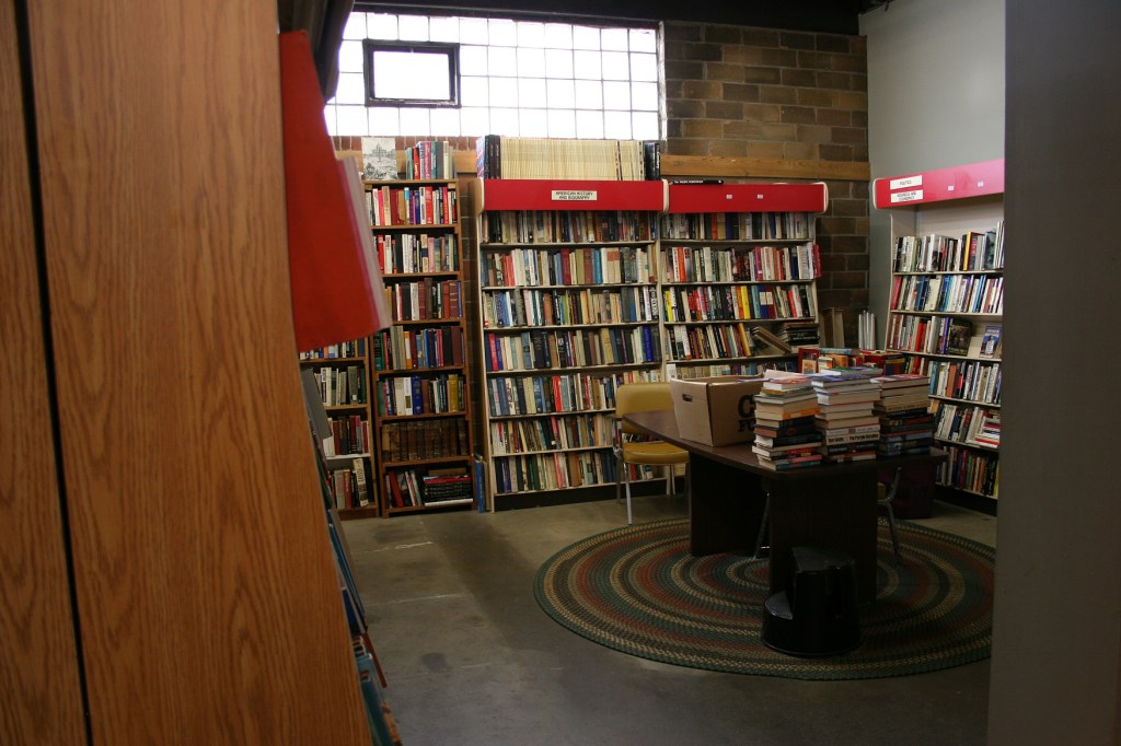 A cozy bookstore nook.