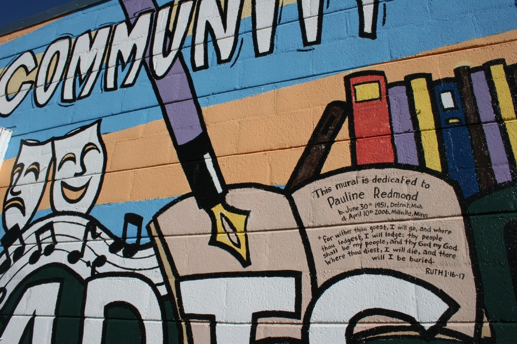 Meaningful mural details.