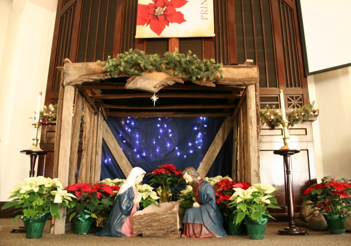 Christmas, sanctuary Nativity