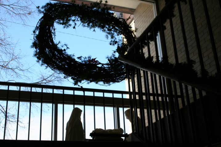 Christmas, stairway Nativity