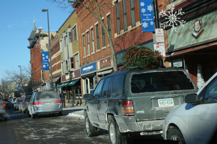 A snippet of Division Street in downtown Northfield shortly before Christmas.