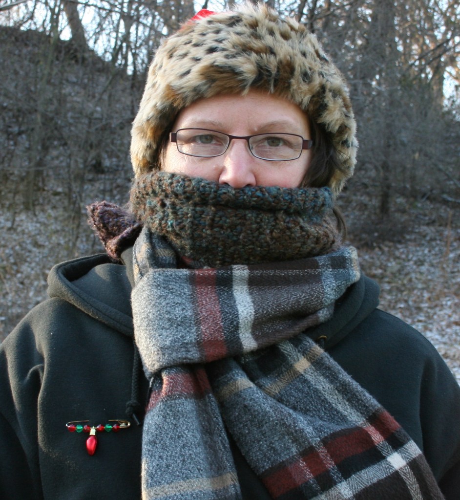 When my cheeks started hurting and flaming red, I added a second scarf.