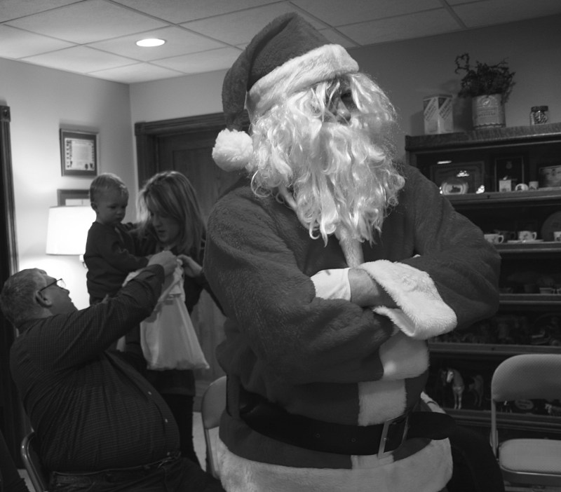 Last year Hank wouldn't have anything to do with Santa, who had to turn his back so Hank could