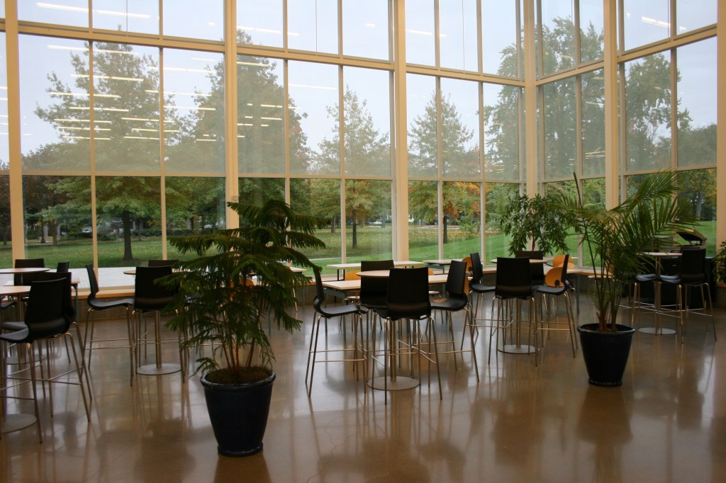Connecting indoors and out in a section of the Commons.