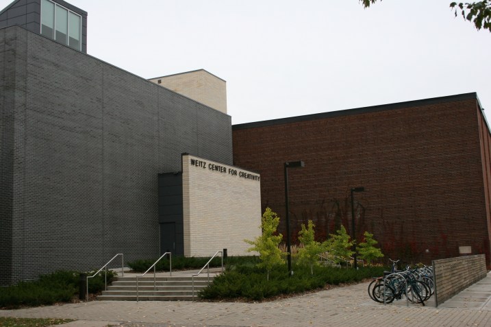 Near the entrance to the Weitz Center Commons area.