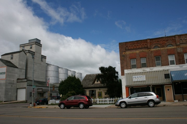 The Amboy Cottage Cafe, across the street from the grain elevator along Amboy's Maine Street.