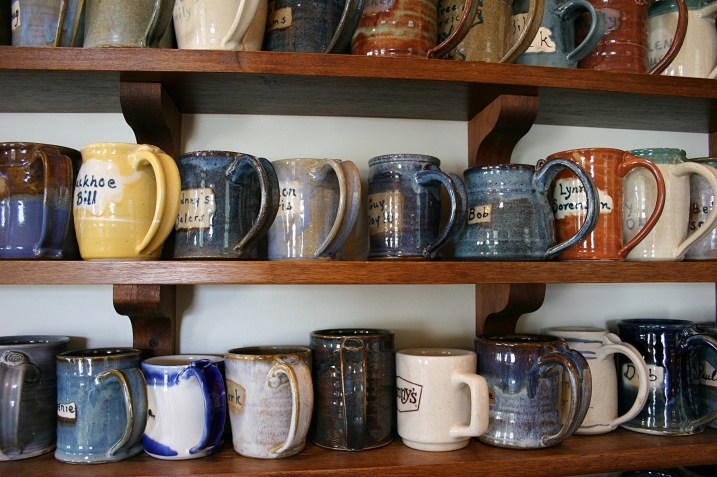 Purchase a personalized homemade mug for $100 entitles you to free coffee.