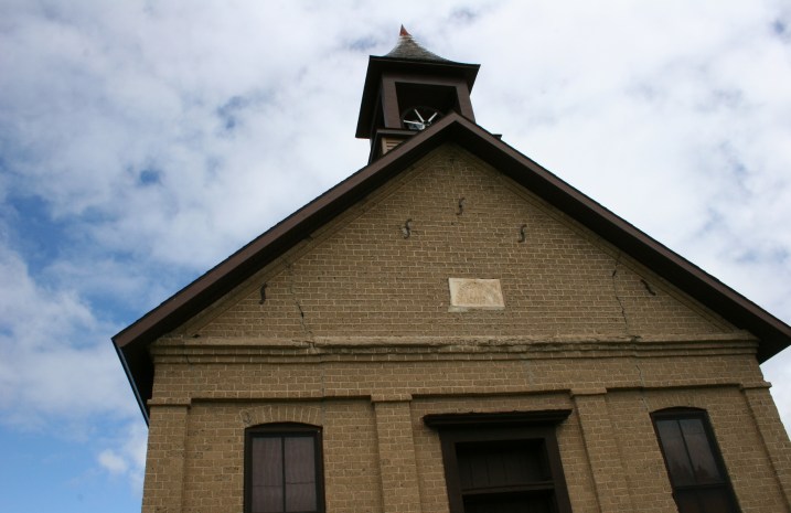Looking up toward the belfry.