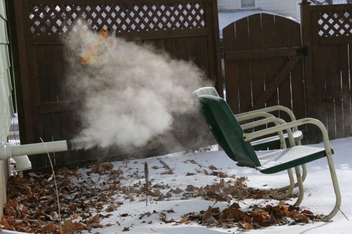 The furnace vents into my backyard.