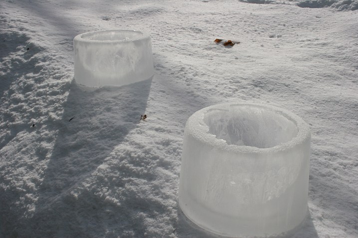Ice rings created by my husband and in the backyard.