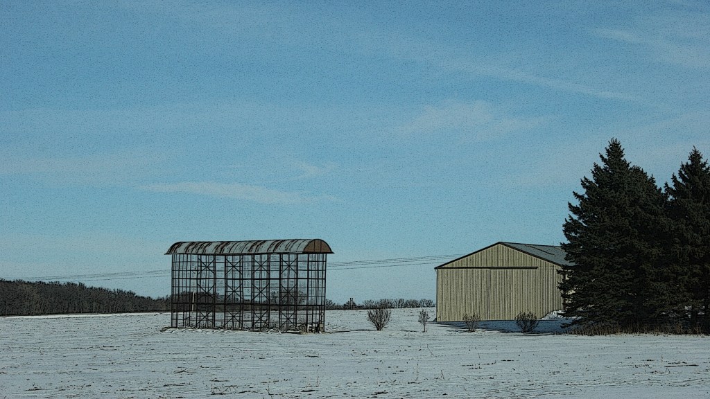 A remnant of yesteryear in an old corn crib.